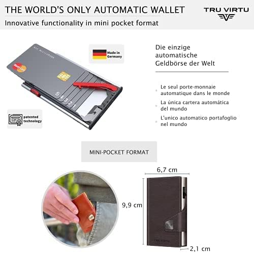TRU VIRTU® Wallet Click &amp; Slide Strap Edition Nappa Brown/Silver, Nappa Brown/Silver