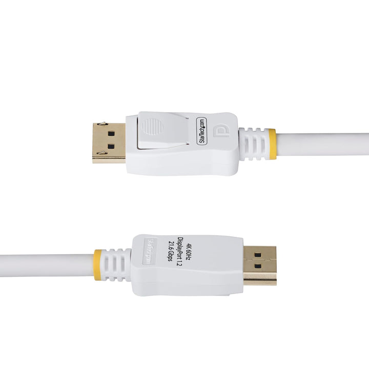 StarTech 3m DisplayPort 1.2 Kabel, 4K 60Hz, 21,6Gbps, VESA-zert., Weiss | DP 1.2 Monitorkabel, Raste