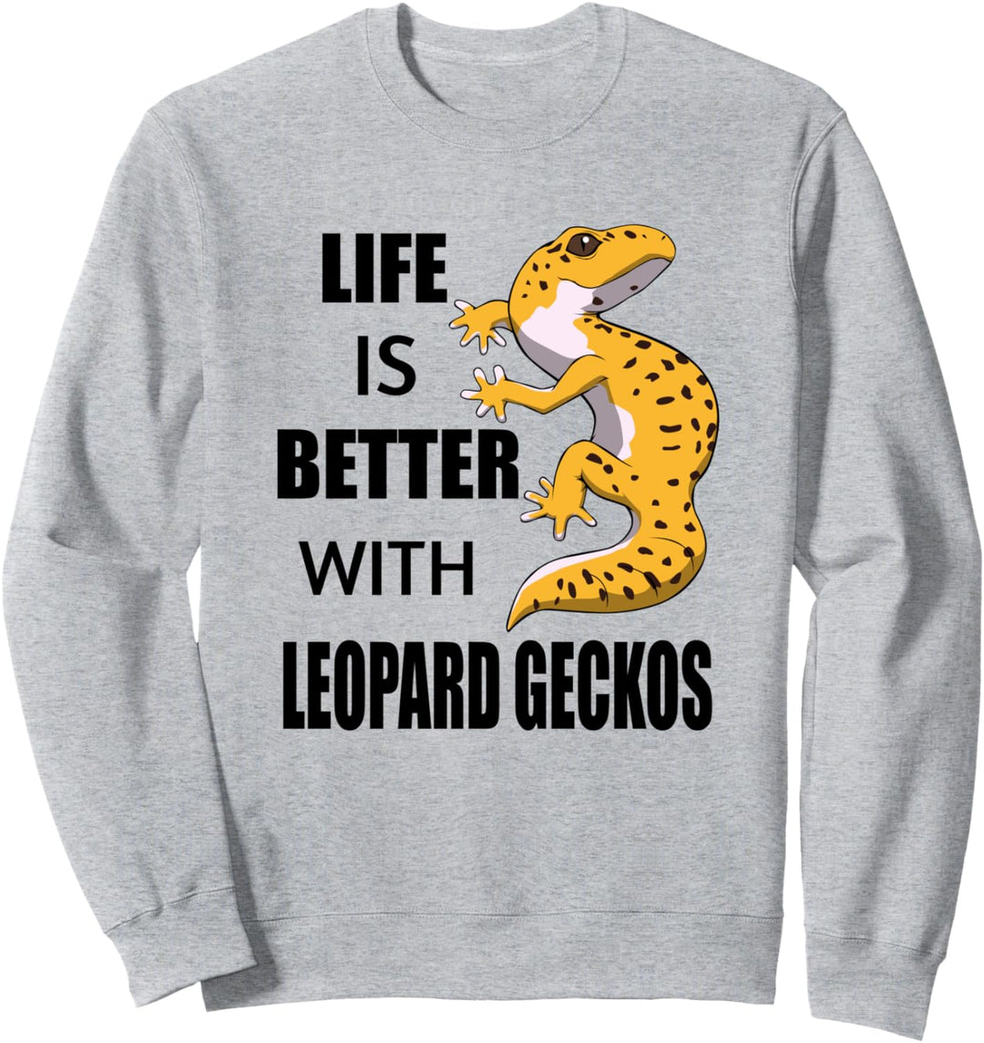Lustiger Spruch Leopard Gecko Echse Reptil Sweatshirt