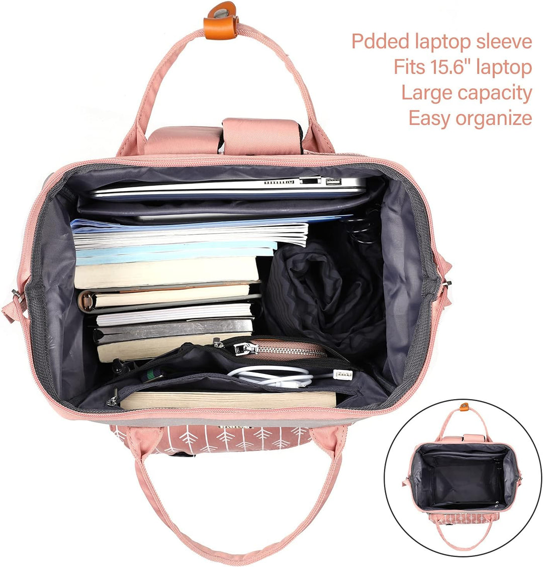 Damen Arbeit Rucksack Schulrucksack mit USB-Ladeanschluss, Anti Diebstahl für Uni Freizeit Job, Wass