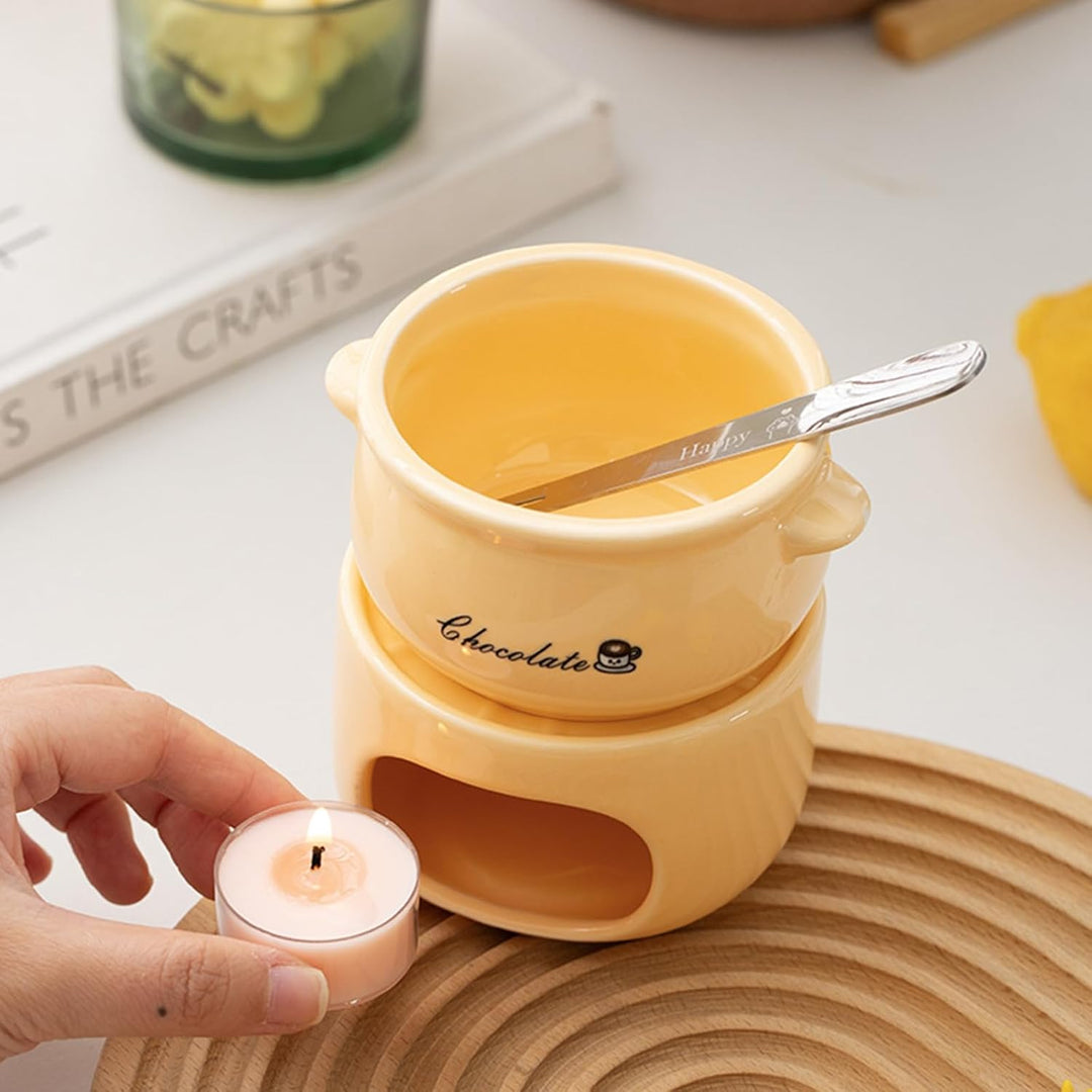 Schokofondue Tasse, Fondue Tasse, Mini Schokofondue mit 4 Fondue Forks Porcelain Chocolate Fondue Se
