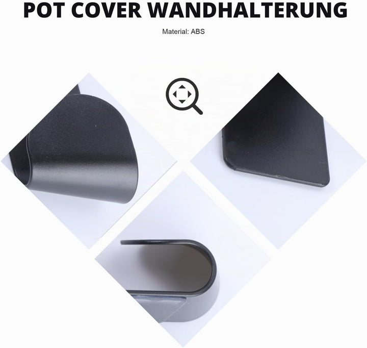 Cabilock Topfdeckelhalter Selbstklebend 8.00X5.00X4.50Cm Wandmontage Pot Lid Aufbewahrungsständer Kü