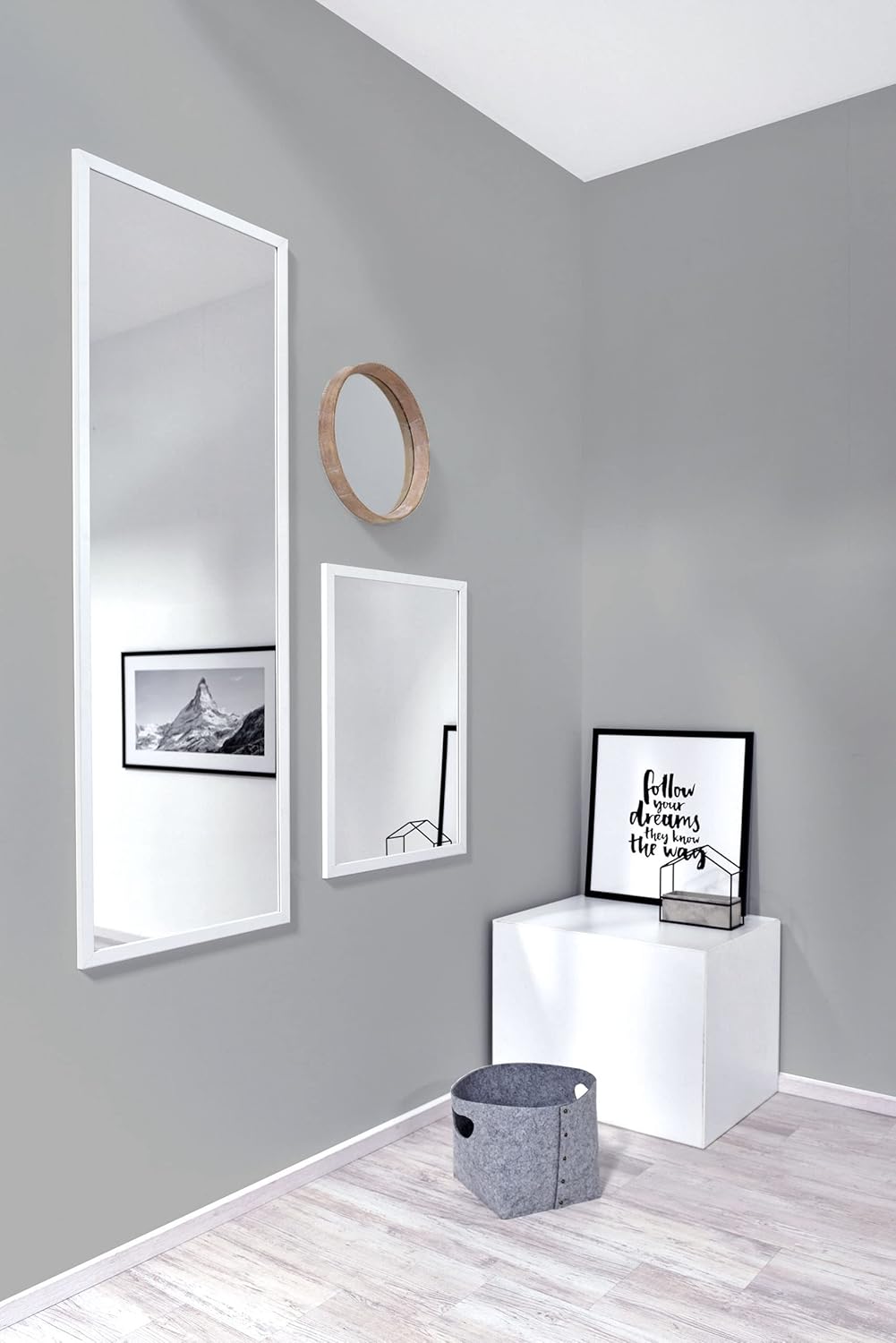 nielsen HOME Wandspiegel Oslo, Weiss, ca. 70x170 cm Weiss 170L x 70B cm, Weiss 170L x 70B cm