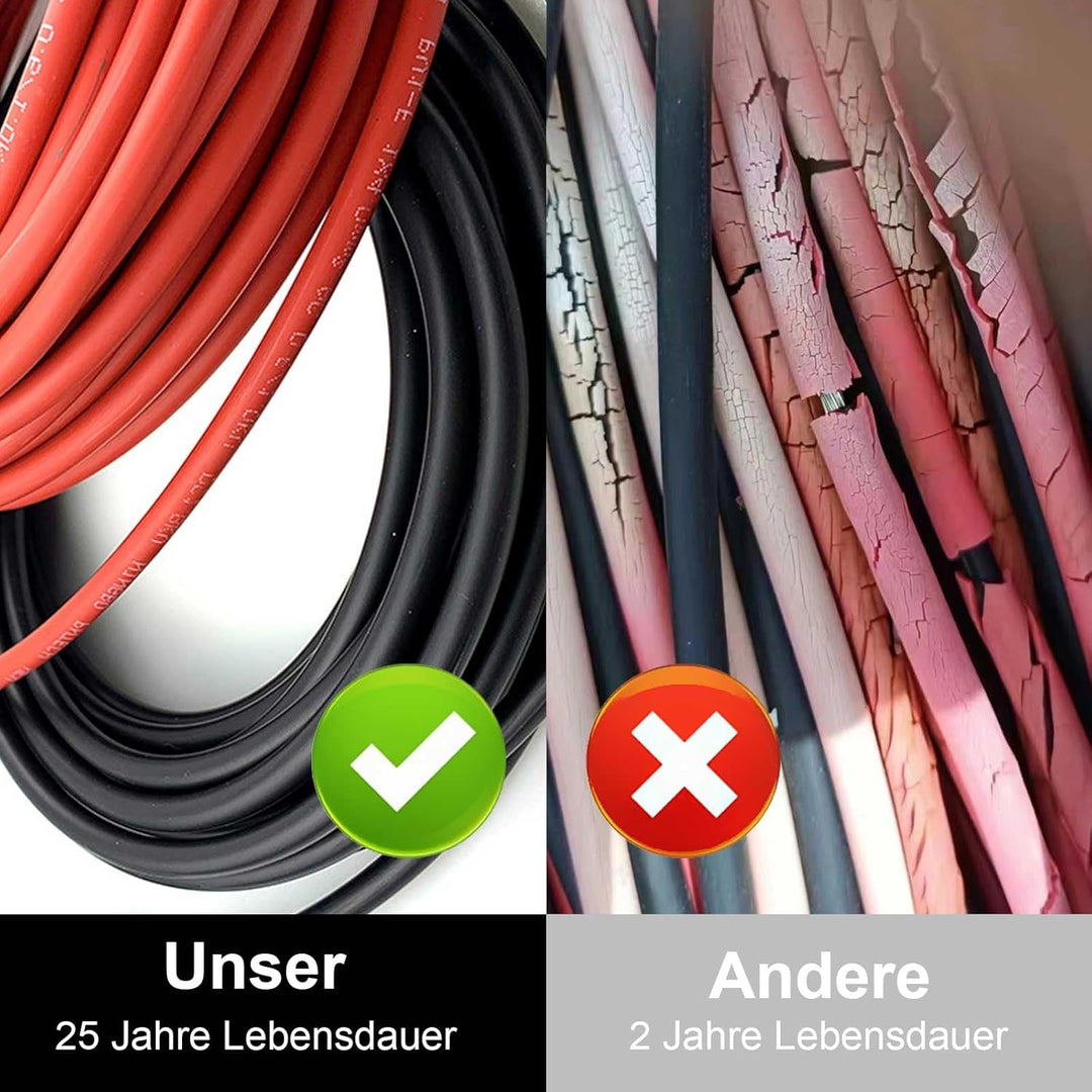Rhein Beleuchtung Solar Kabel, Solar Verlängerungskabel mit Solarpanel Buchse und Stecker, Solarpane