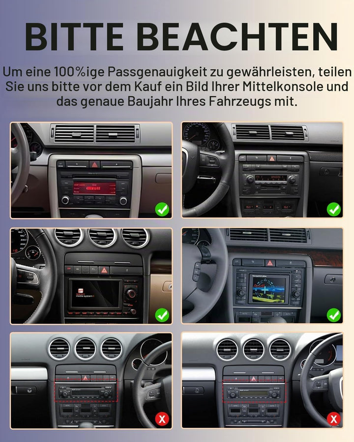 Autoradio für Audi A4 B6 S4 RS4 (2001-2008) / Seat Exeo (2008–2013) mit 7 Zoll Bildschirm Wireless C