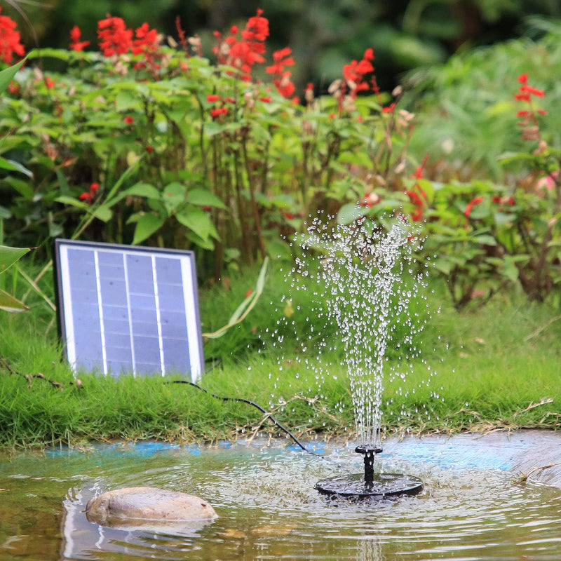 AISITIN 6.5W Solar Springbrunnen Eingebaute1500 mAh Batterie Upgraded Solar Teichpumpe Wasserpumpe S