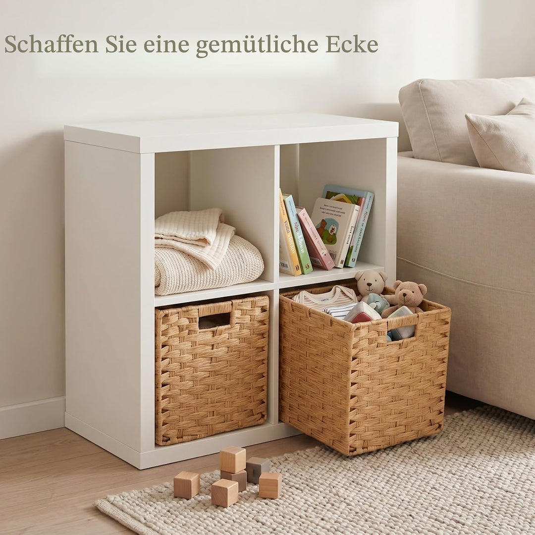 Aufbewahrungskorb, 31x31x31cm Faux Rattan Kallax Boxen, Aufbewahrungsbox für Spielzeug Kleidung Rega