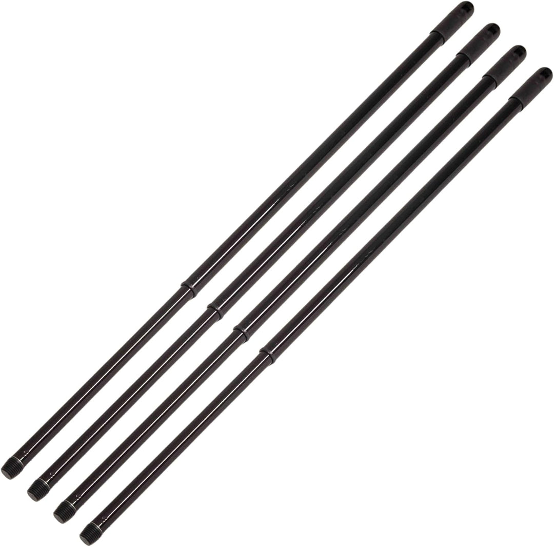 Novaliv 4 Stück Teleskop Besenstiel mit Gewinde 80-130 cm Schwarz Metallstiel für Besen deutsches Ge