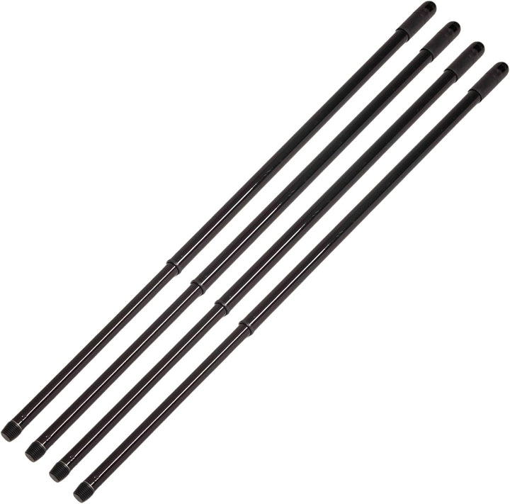 Novaliv 4 Stück Teleskop Besenstiel mit Gewinde 80-130 cm Schwarz Metallstiel für Besen deutsches Ge