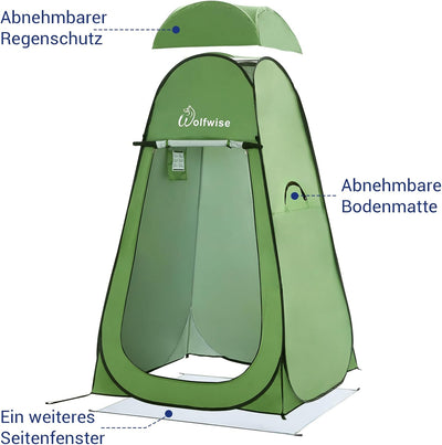 Wolfwise Pop up Umkleidezelt Toilettenzelt, Camping Duschzelt Mobile Outdoor Privatsphäre WC Zelt La
