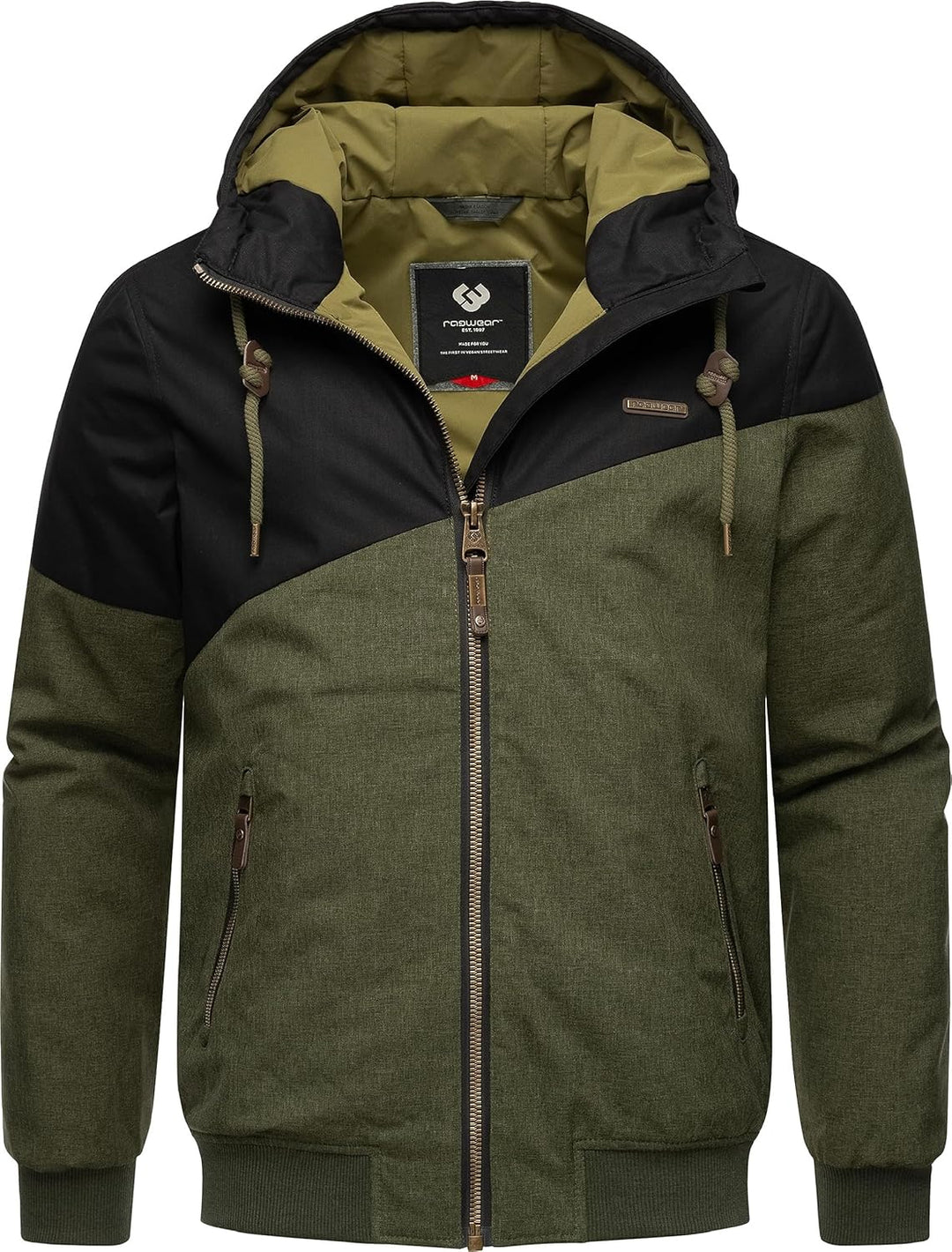 Ragwear Herren warme Winterjacke kurz mit Verstellbarer Kapuze Wings S-3XL S Olive23, S Olive23