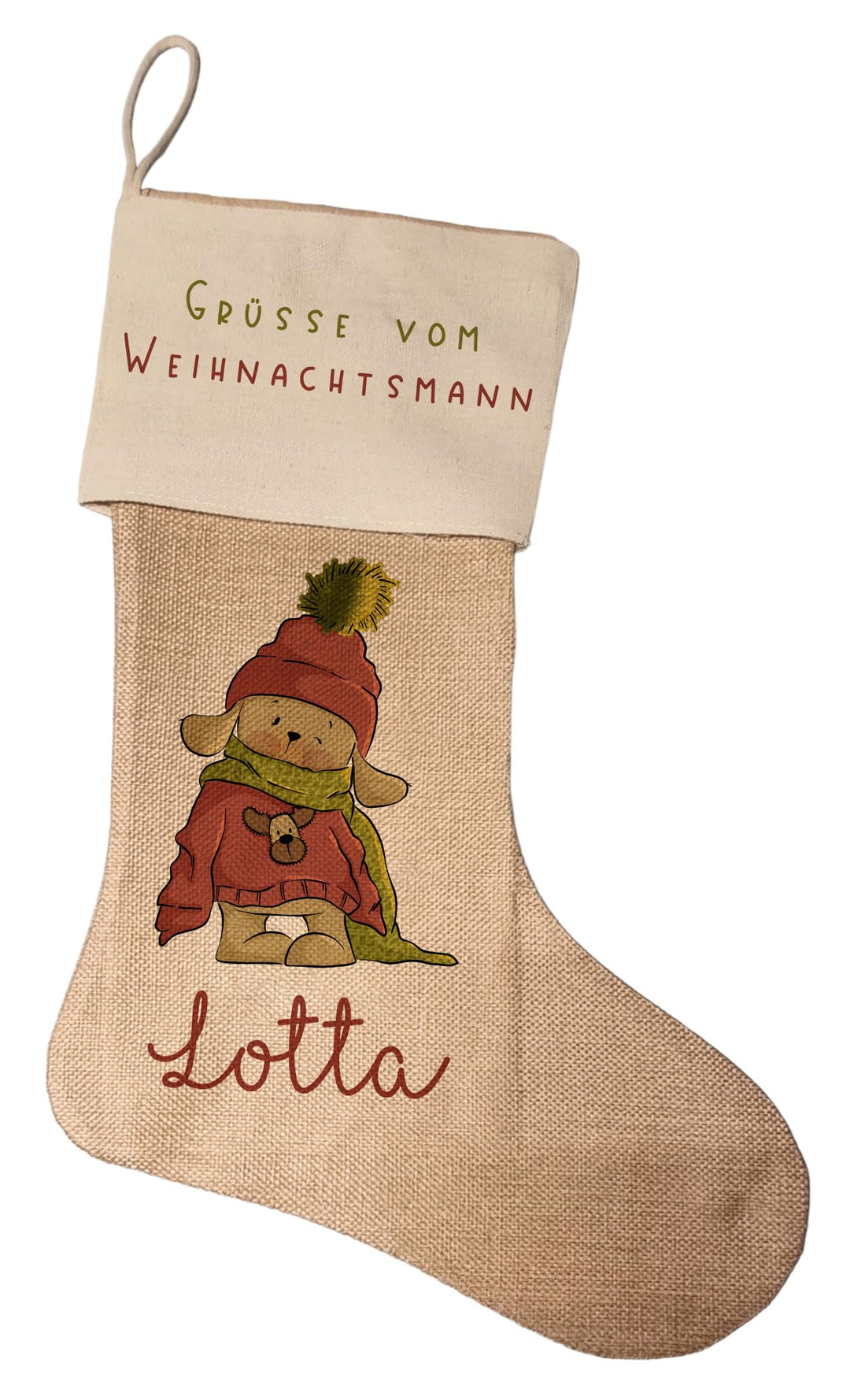 Kilala Nikolausstrumpf zum befüllen Weihnachsstrumpf mit Name personalisiert Kinder Erwachsende Aufh