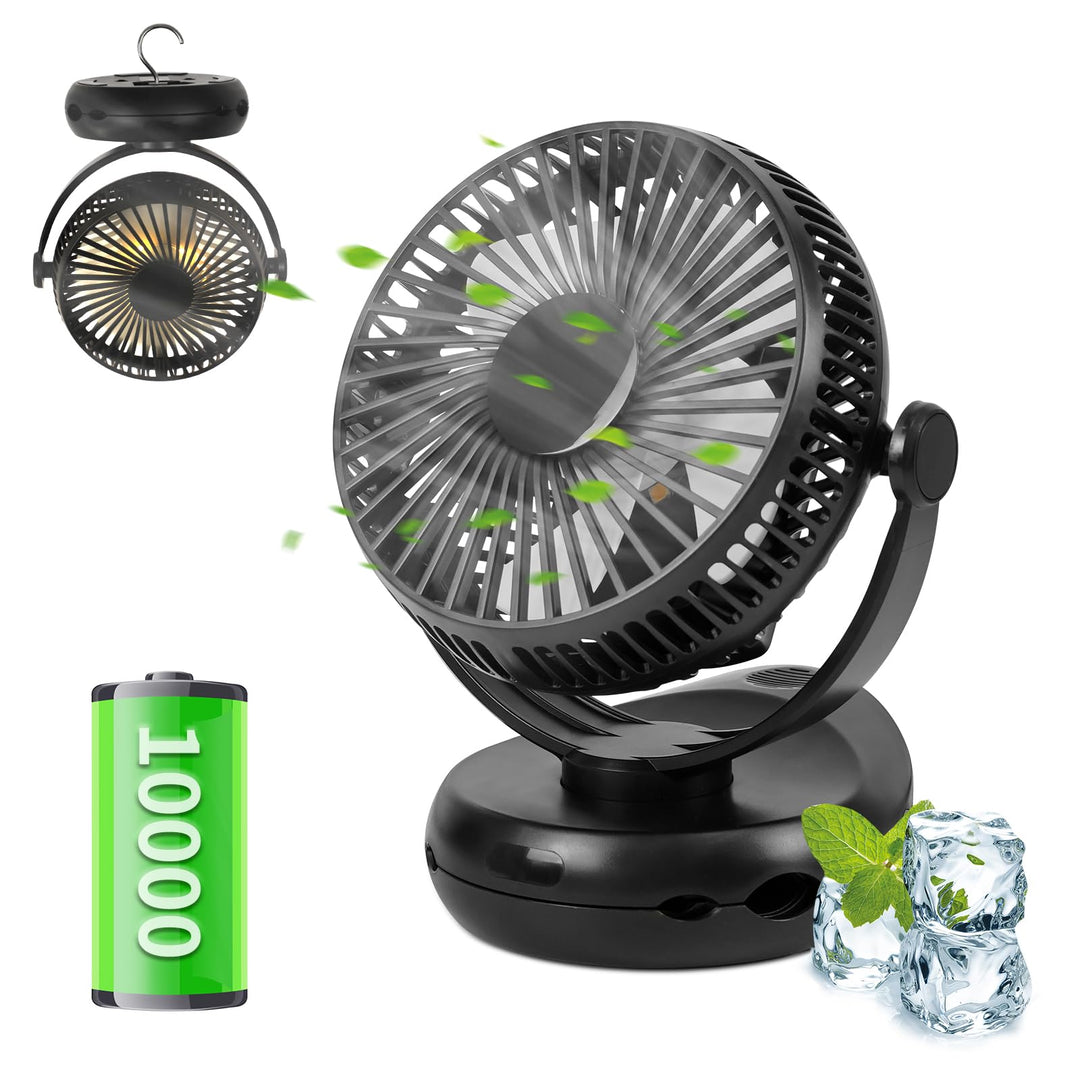 Mursche Tischventilator 10000mAh Akku Tisch Ventilator - Leise Clip Fan Kleiner USB Ventilator Tragb