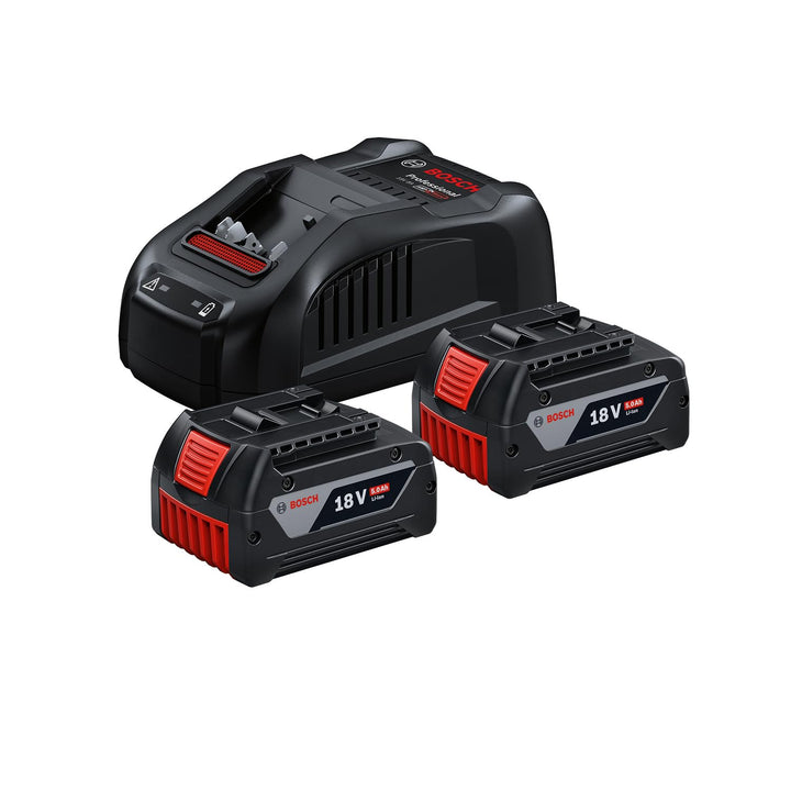 Bosch Professional 18V System Akku Starter Set (2x5.0Ah Akku, Schnellladegerät, im Karton) 2x GBA 18