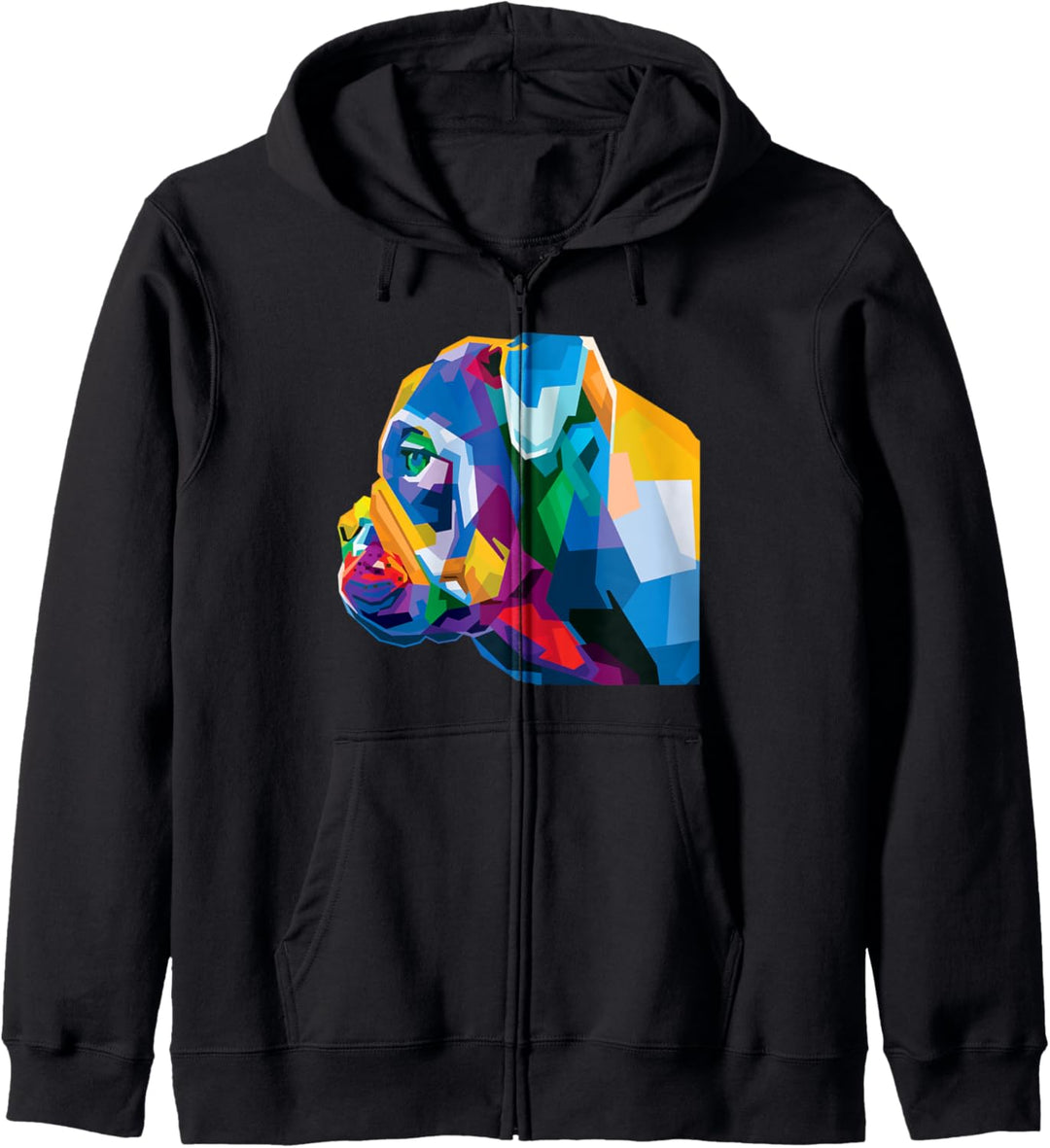 Bunte englische Bulldogge Cute Geometric Dog im Pop-Art-Stil Kapuzenjacke