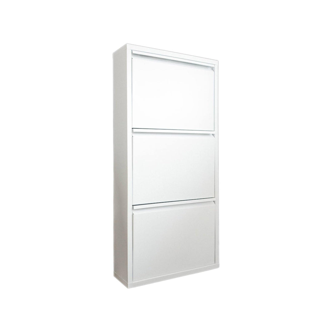 Dmora - Schuhschrank Alginet, Platzsparendes Schuhregal, Schuhregal für den Eingangsbereich, 3-türig