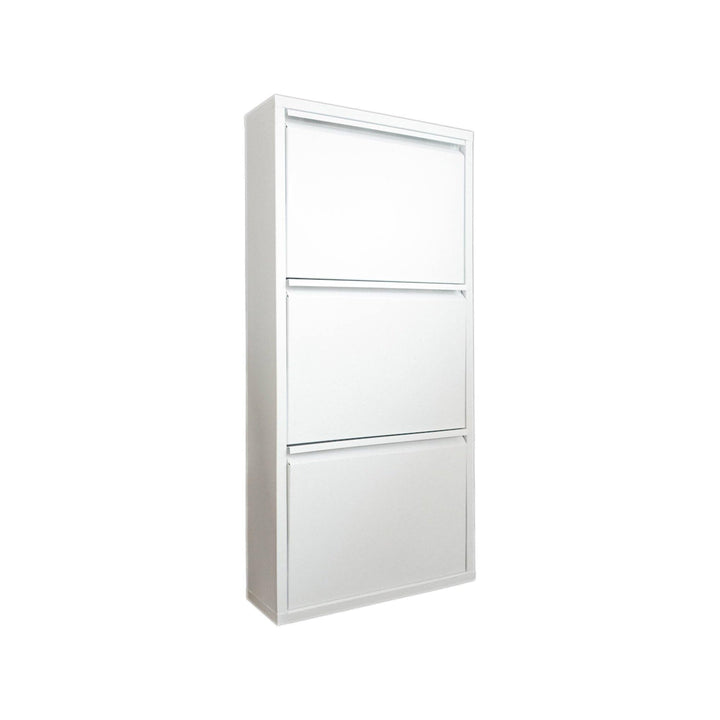 Dmora - Schuhschrank Alginet, Platzsparendes Schuhregal, Schuhregal für den Eingangsbereich, 3-türig