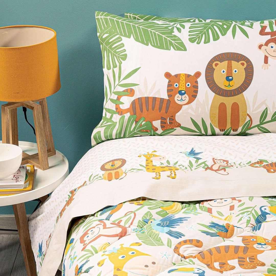 Caleffi Tropical 1006323 Bettwäsche-Set, Baumwolle, Natur, Einzelbett, Caleffi Kids Natur Einzelbett