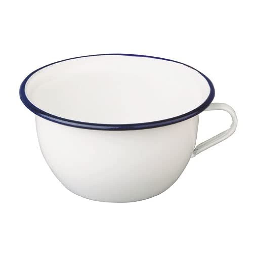 Ibili Nachttopf Blanca 2,7 l aus emailliertem Stahl in weiss/blau, 22 x 22 x 11 cm, 22 x 22 x 11 cm