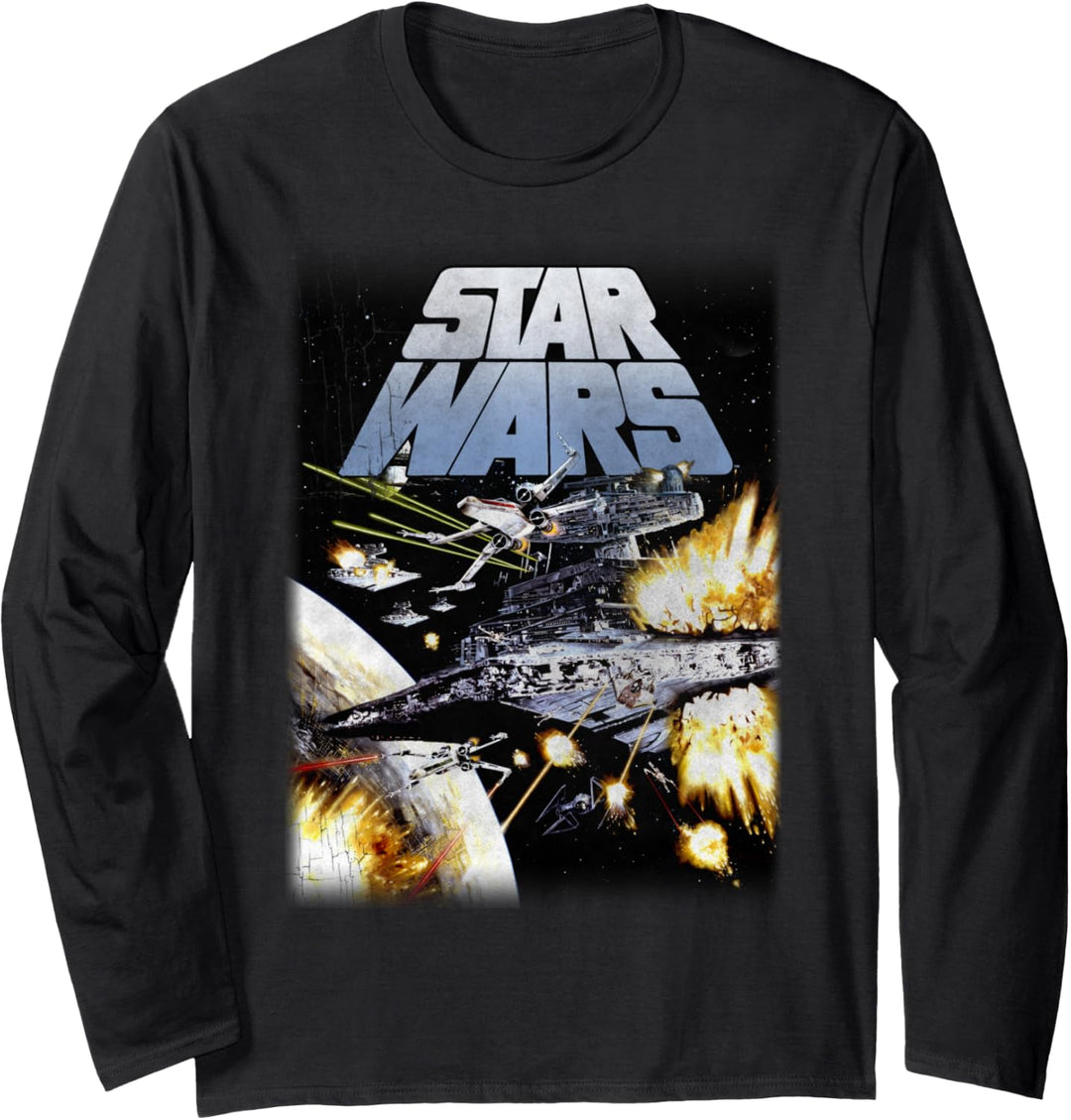 Star Wars Starships Fighting Poster Langarmshirt