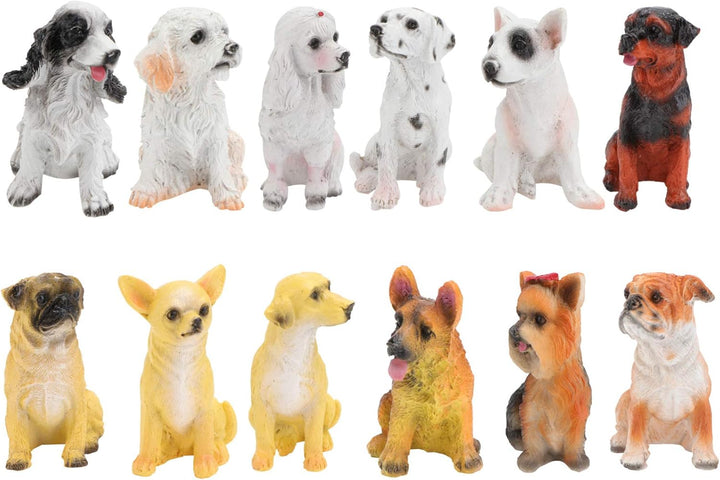 Cabilock Tier-Ornament 12st Welpen-Ornament-Harz Harz Hundefiguren Mini Harz Welpenpuppe Auto Dekor