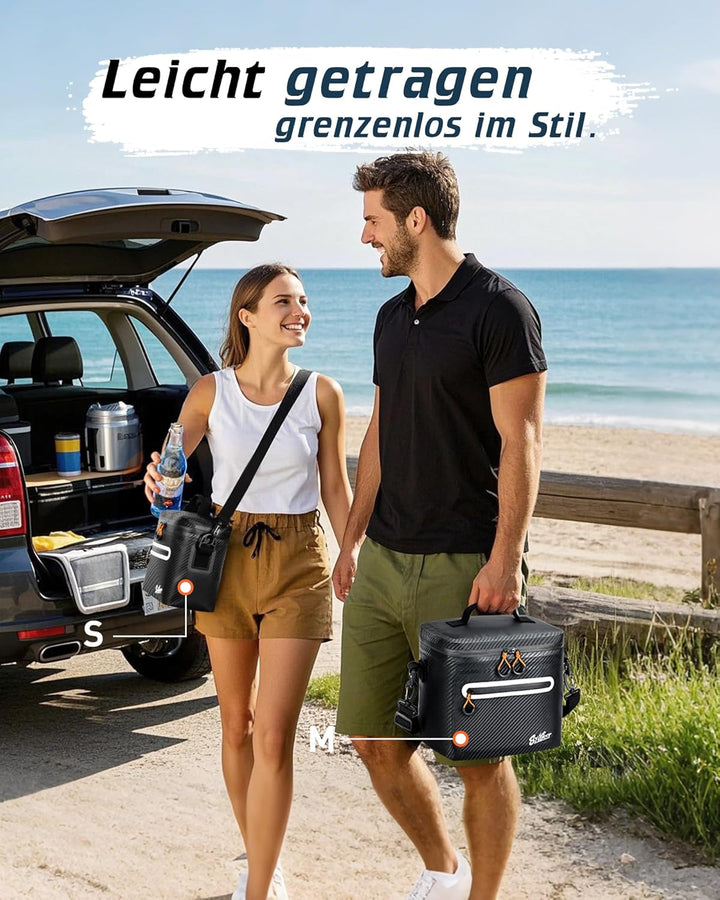 Kühltasche 7/14/24L - Isoliert & Wasserdicht | Tragbare Mini-Kühltasche mit Thermo-Iso-Schicht | Lei