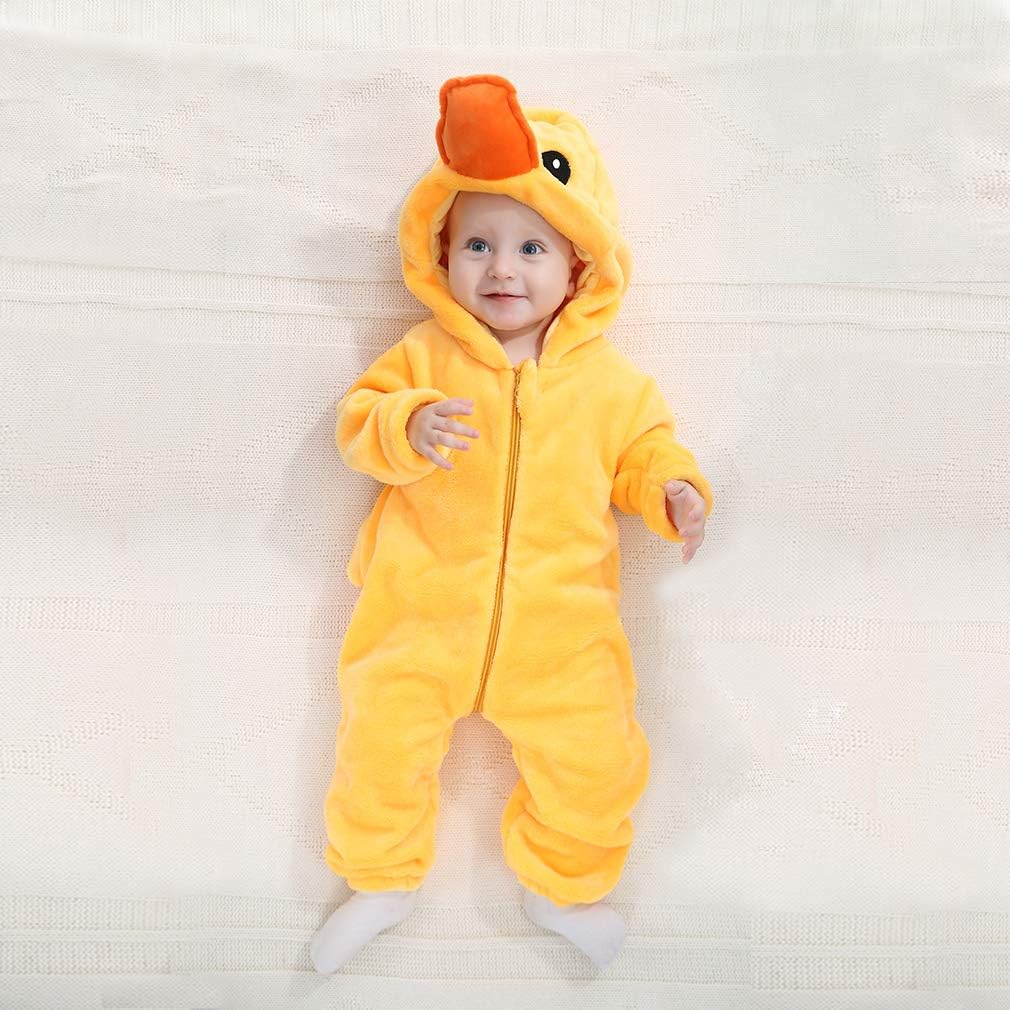 COOKY.D Unisex Winter Hooded Romper Jumpsuit 2-36 Months 3-6 Monate Canard, 3-6 Monate Canard