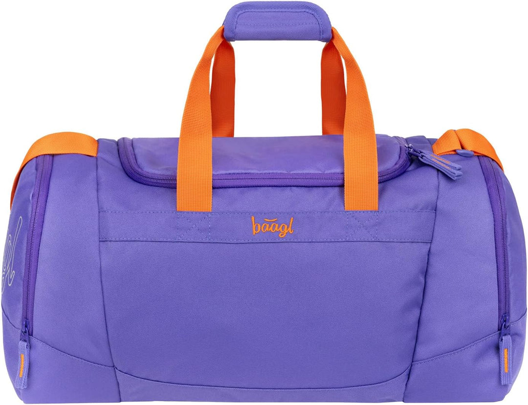 Baagl Sporttasche Mädchen Reisetasche mit Schuhfach Kinder 25 l - Orange | Schwimmtasche für Teenage