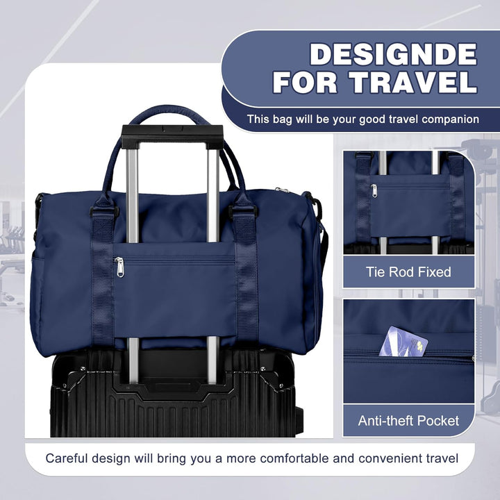Sport Duffel Bag Damen Herren Sporttasche mit Schuhfach & Nassfach Reisetasche Handgepäck Tasche Spo