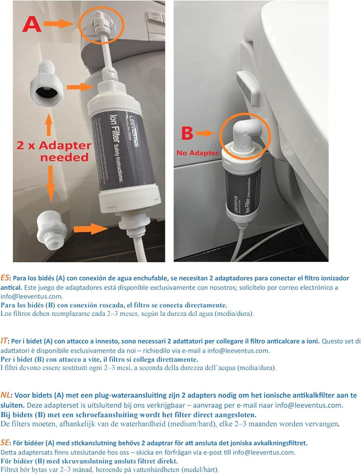 LEEVENTUS - 5 Stück Premium Ionenfilter für dusch-WCs - Made in Korea