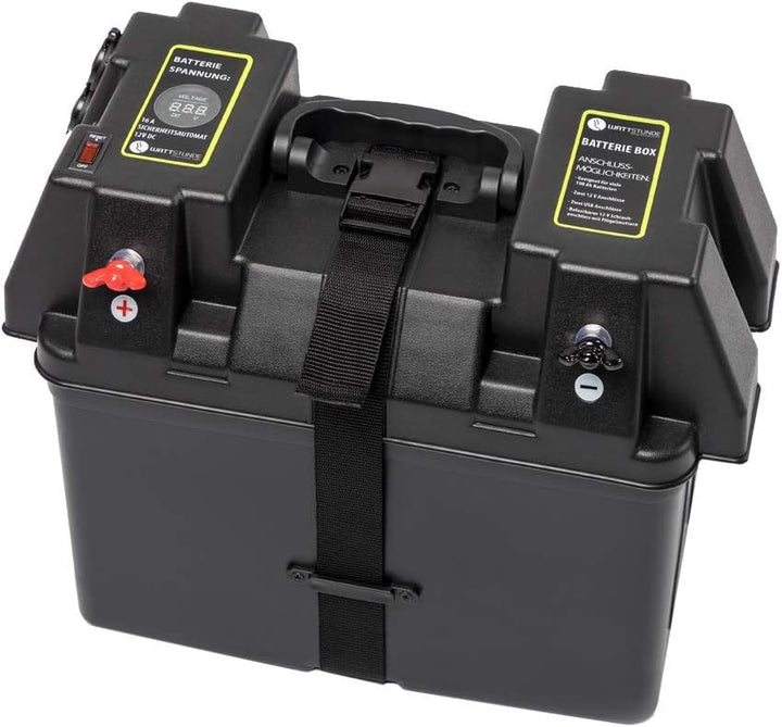 WATTSTUNDE Akku Batteriebox für 100Ah AGM Batterie - für Wohnmobil, Camper, Bootsmotor Elektromotor