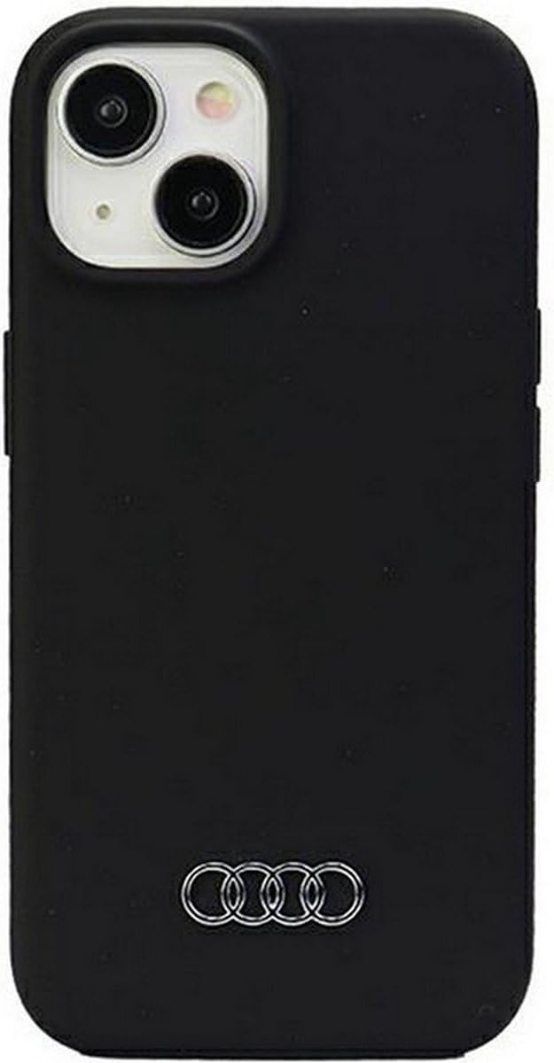 Audi Silicone Case Hülle für iPhone 15 6.1" Schwarz hardcase AU-LSRIP15-Q3/D1-BK