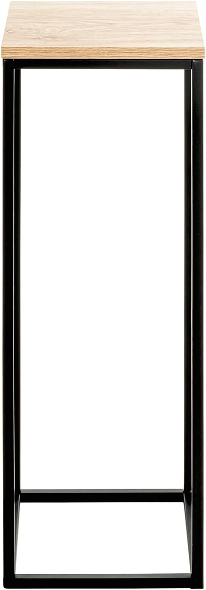 HAKU Blumensäule Eiche Natur, schwarz, MDF, Metall - Masse: B 23 x H 67 x T 23 cm, Style: Modern, B