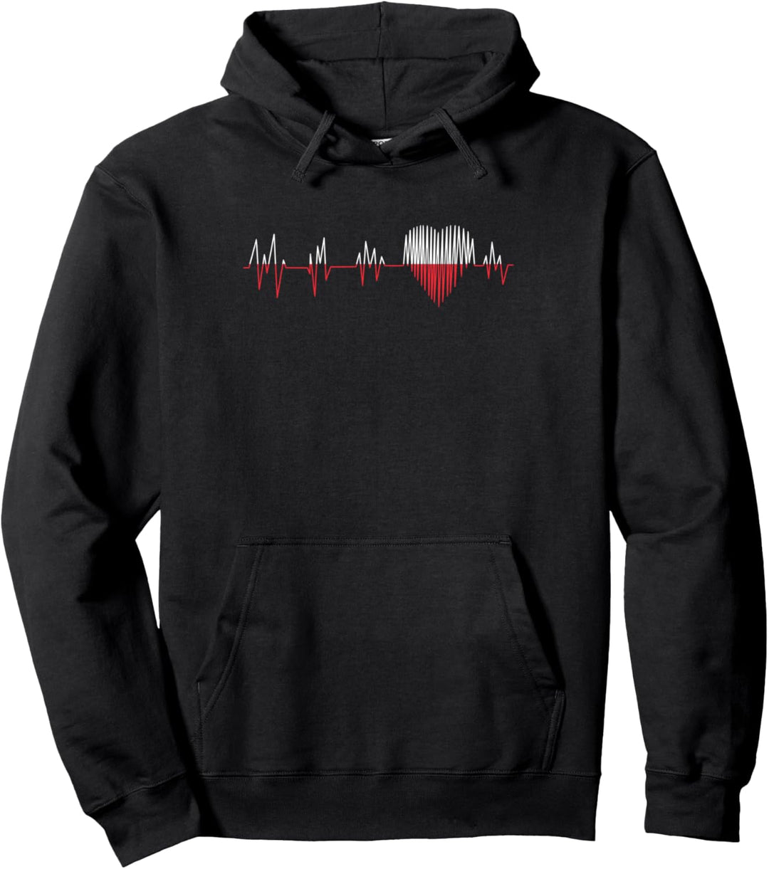 Polen Flagge mit Herzschlag Pride Grunge polnische Flagge Pullover Hoodie