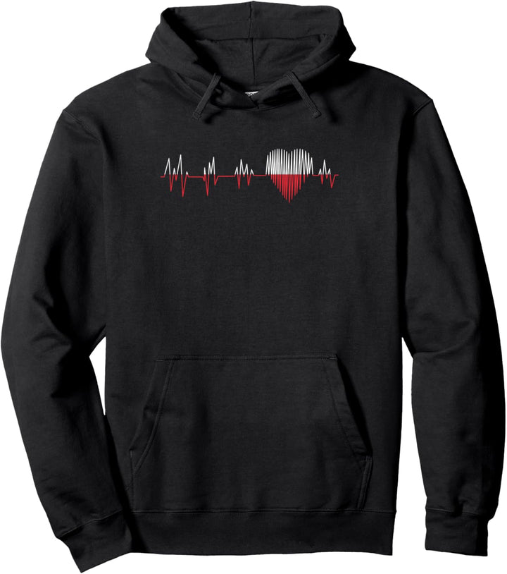 Polen Flagge mit Herzschlag Pride Grunge polnische Flagge Pullover Hoodie