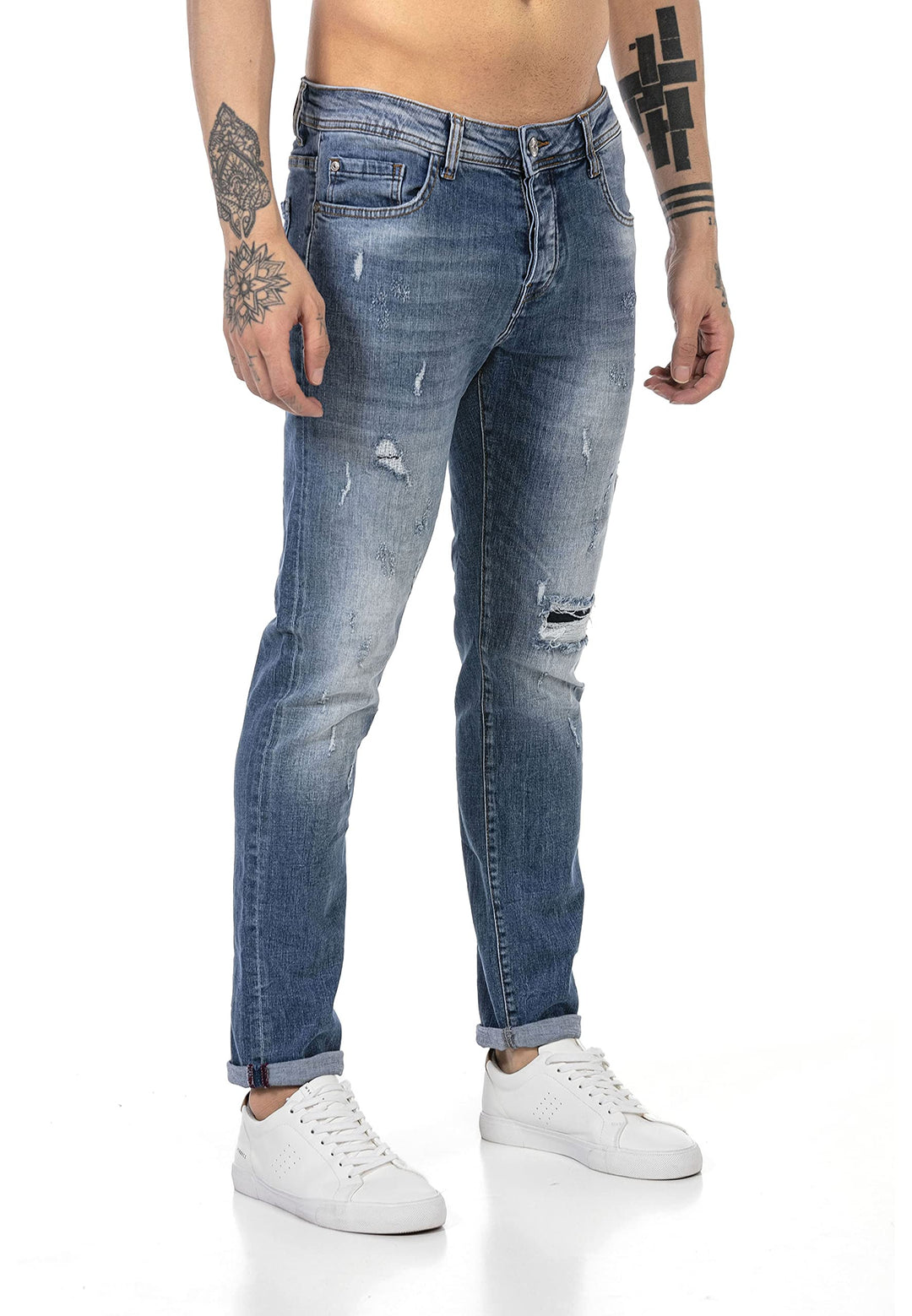 Redbridge Jeans für Herren Hose Denim Pants Used Look Destroyed 30W / 34L Blau, 30W / 34L Blau