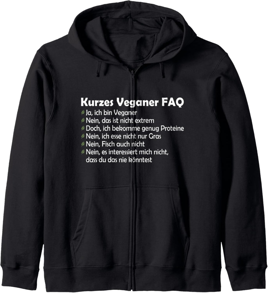 Kurzes Veganer FAQ Kapuzenjacke