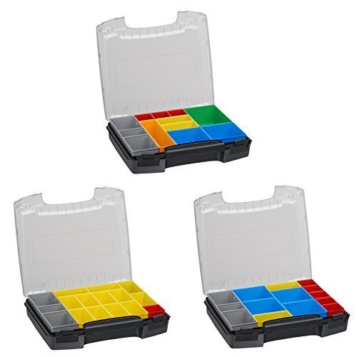 Sortimentskoffer Kunststoff | i-BOXX 72 3er Set (schwarz) mit Insetboxen H3, B3 &amp; C3 | Für i-BOXX RA