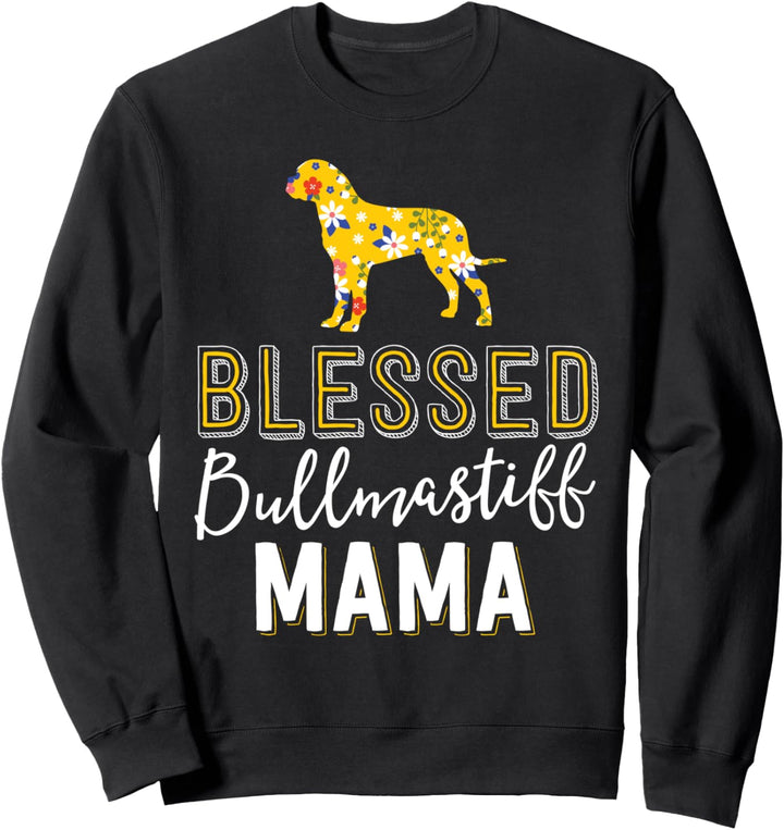 Floral Dog Mom Shirts For Women Blessed Bullmastiff Mama Sweatshirt