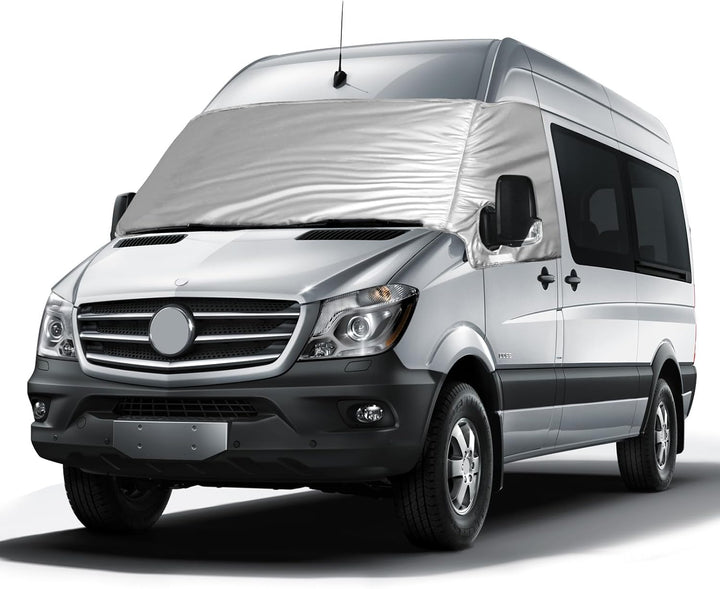 Externe Thermo Scheibenabdeckung passend für Mercedes Sprinter 2019-2023, Luxus Silber Wrap Windschu