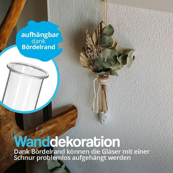 Tuuters 100x Glas Reagenzgläser mit Korken und Bördelrand (100 x Ø 16mm), 100 x Ø 16mm