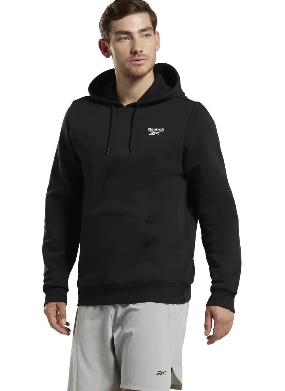 Reebok Herren Logo auf der Linken Brust Kapuzenpullover M Schwarz, M Schwarz