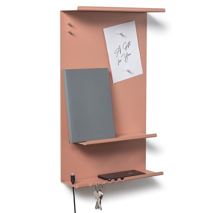 byde Wandorganizer Hele aus Stahlstruktur. 30 x 9 x 49 cm 3-in-1 Wandregal mit Magnettafel und Magne