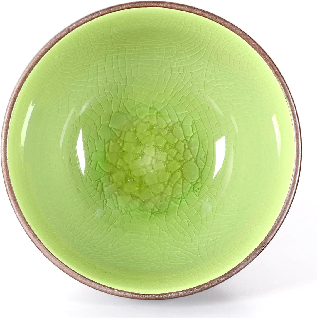 Matcha-Set 3-teilig sommergrün, bestehend aus Matcha-Schale, Matcha-Löffel und Matcha-Besen (Bambus)