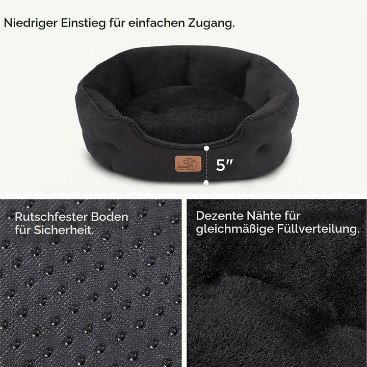 Bedsure Katzenbett waschbar Katzen Bettchen - 63x53x20cm Katzen Bett mit Zweiseitig Innenkissen Katz