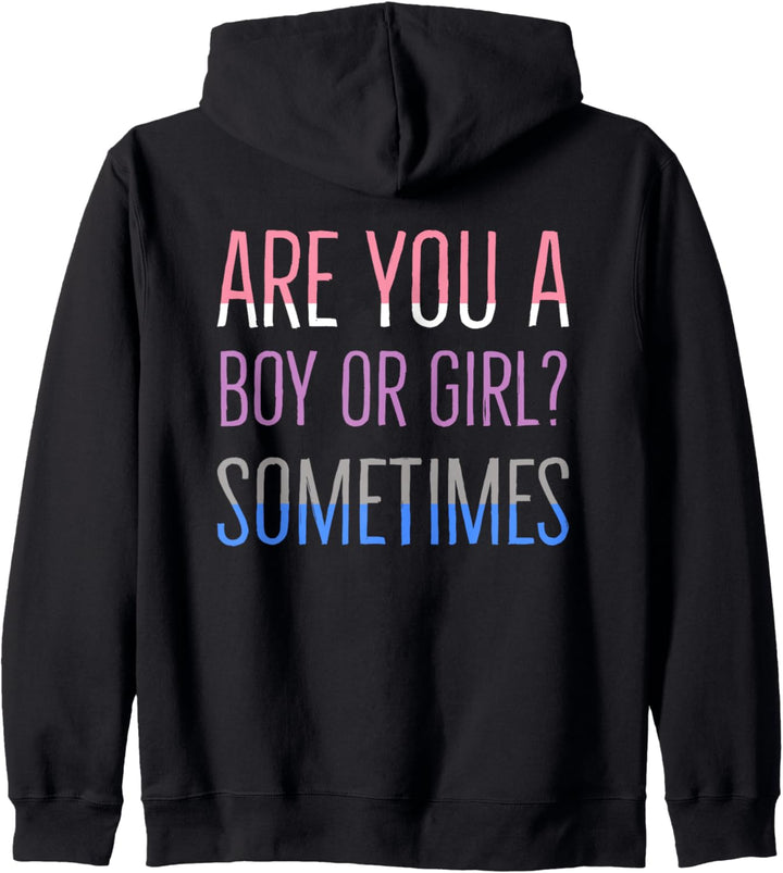 Manchmal Junge oder Mädchen Genderfluid LGBTQIA Pride Flagge Kapuzenjacke