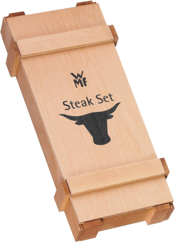 WMF Ranch Steakmesser Set 6-teilig, Spezialklingenstahl geschmiedet, Pizzamesser, Cromargan Edelstah