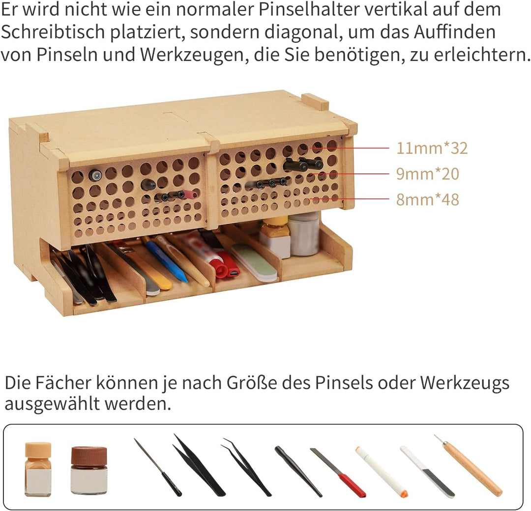 Bucasso Hölzern Künstler Farb und Pinselregal, MDF-Material Professionelle Modell Farbregal Aufbewah