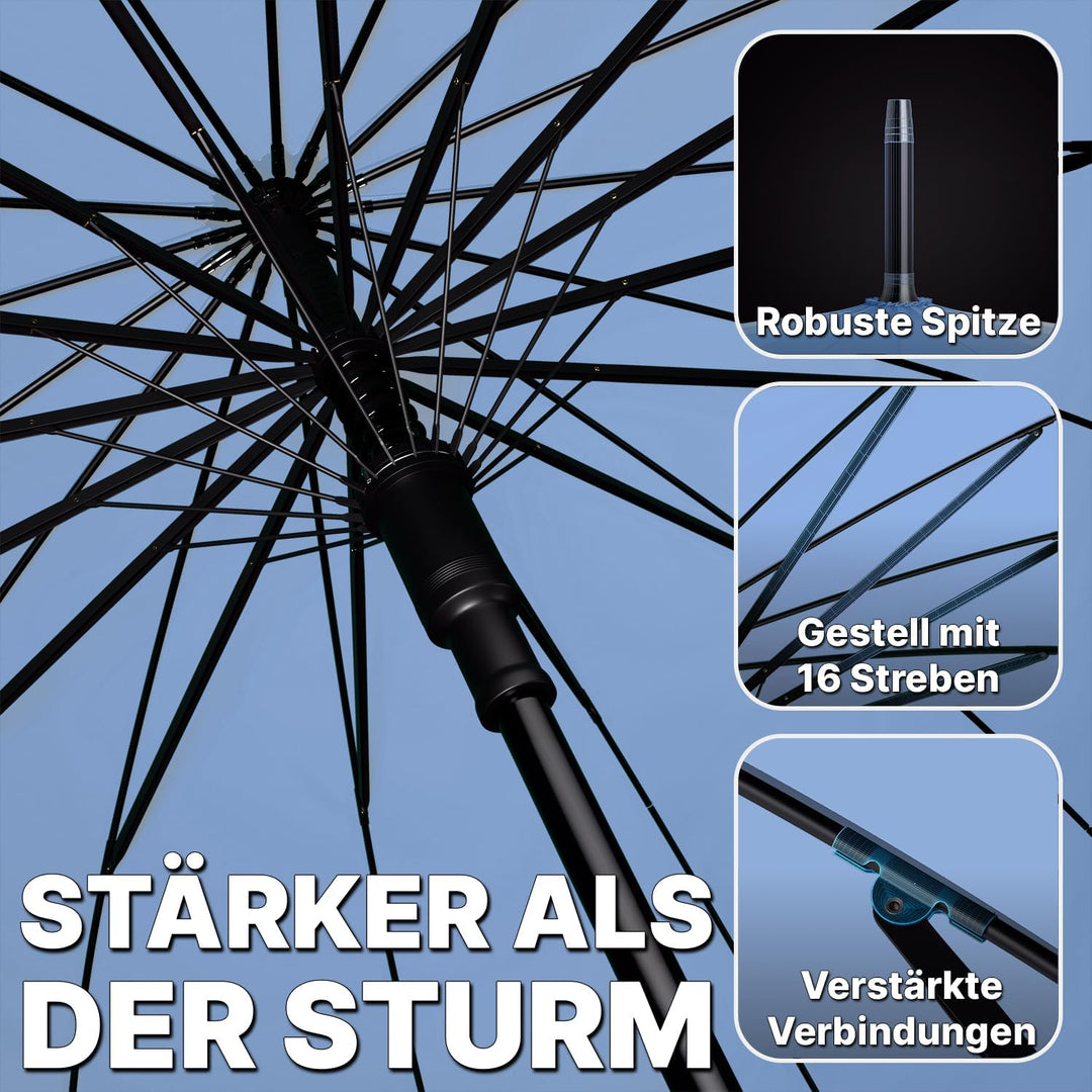 Royal Walk Regenschirm Gross Sturmfest Golf Schirm XXL Stabiler Stockschirm | Grosser Regenschirm fü