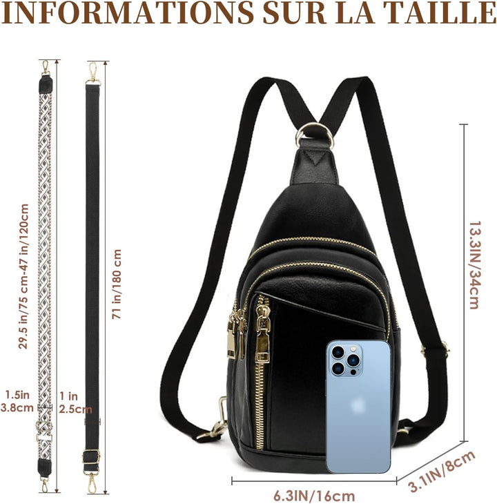 Kaiyaner Brusttasche Damen Umhängetasche Herren Crossbody Bag Handytasche zum umhängen 2 in 1 Schult